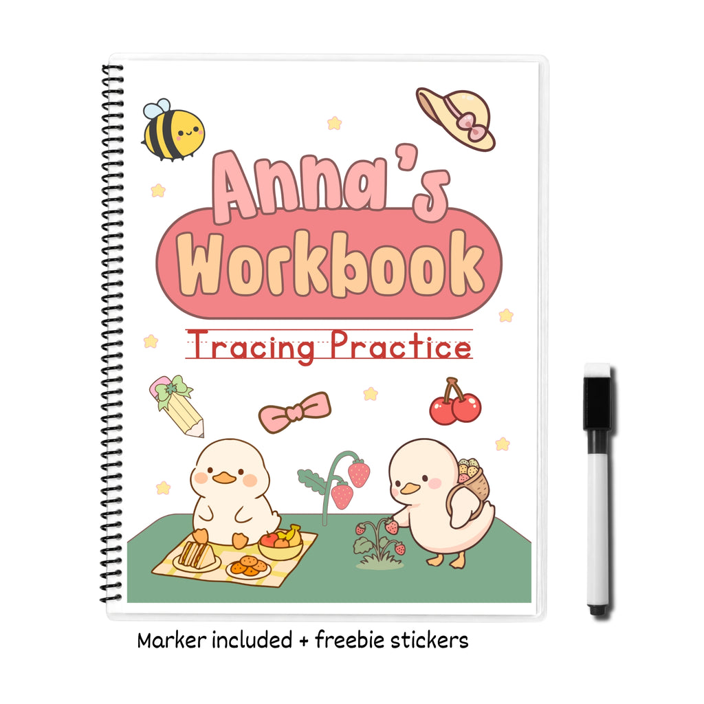 Personalized Cute Comprehensive Tracing Workbook