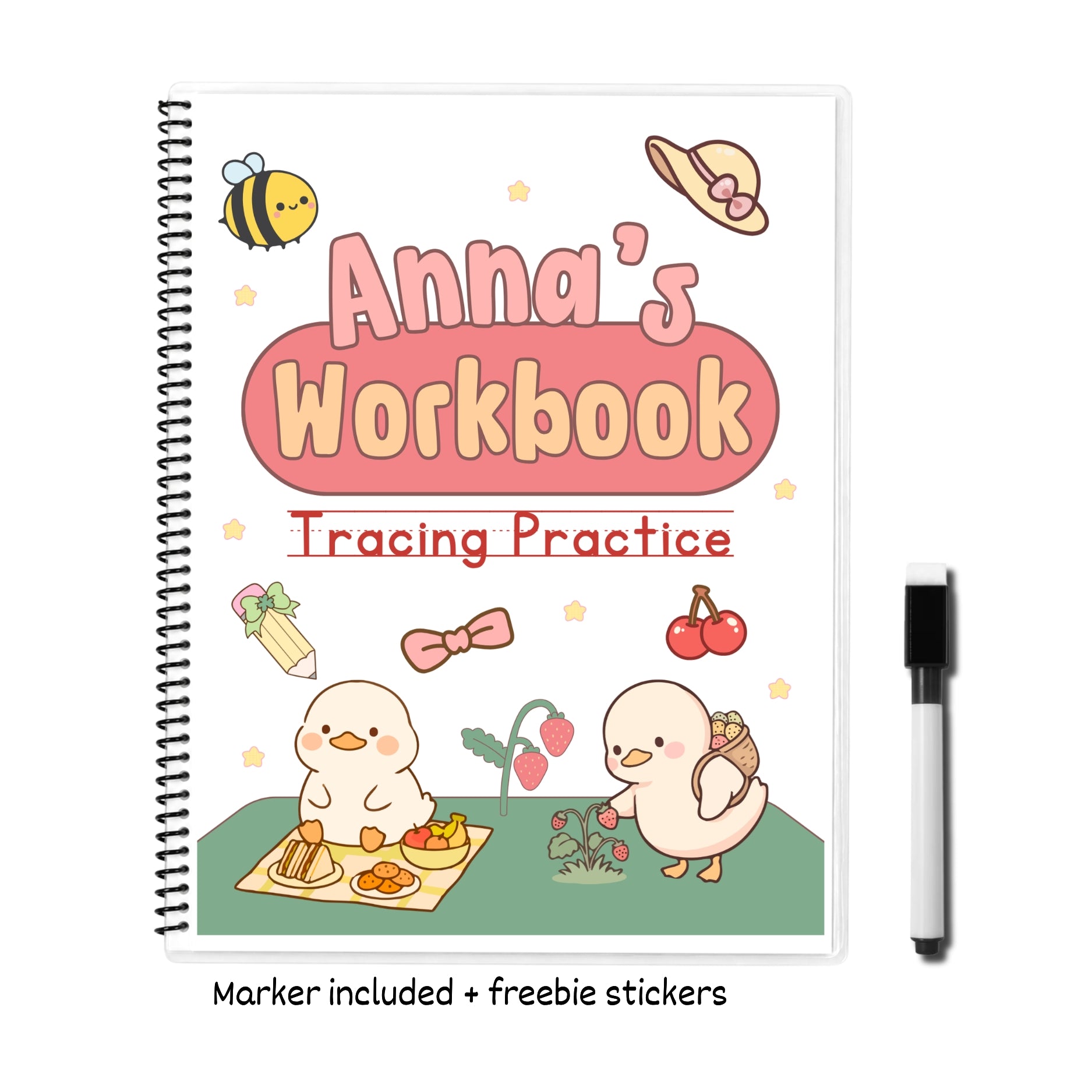 Personalized Cute Comprehensive Tracing Workbook
