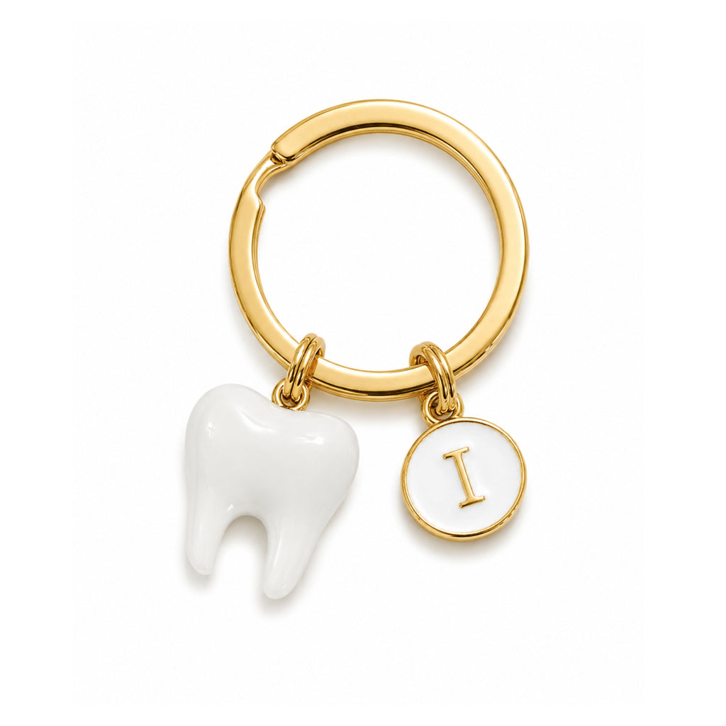 Personalized Tooth Charm Pendant Keychain