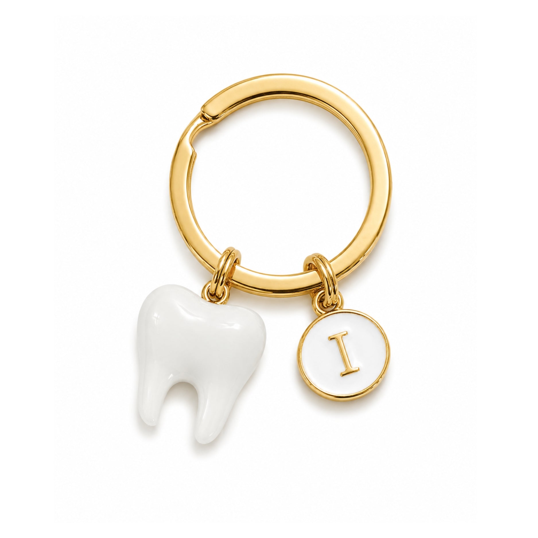 Personalized Tooth Charm Pendant Keychain