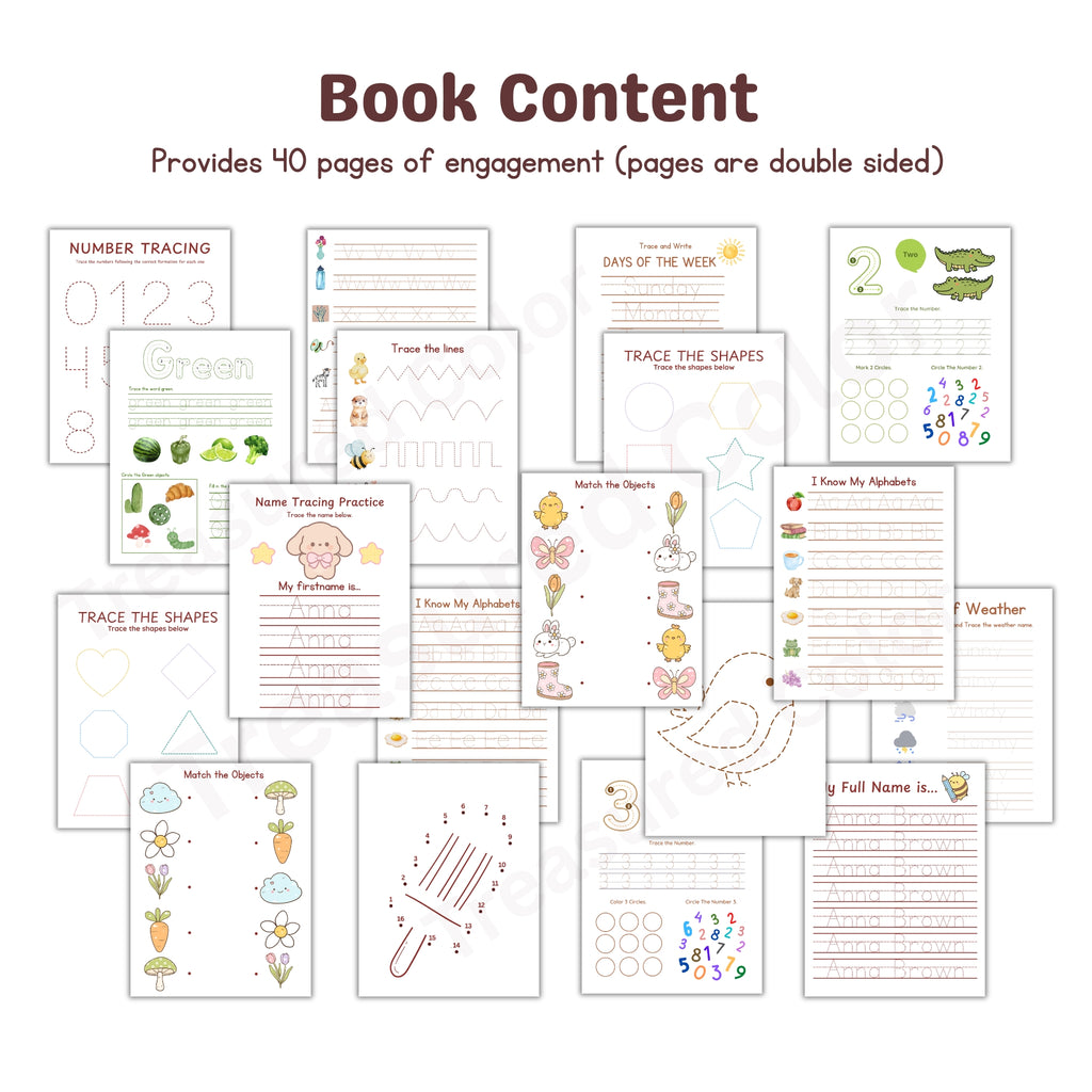 Personalized Cute Comprehensive Tracing Workbook