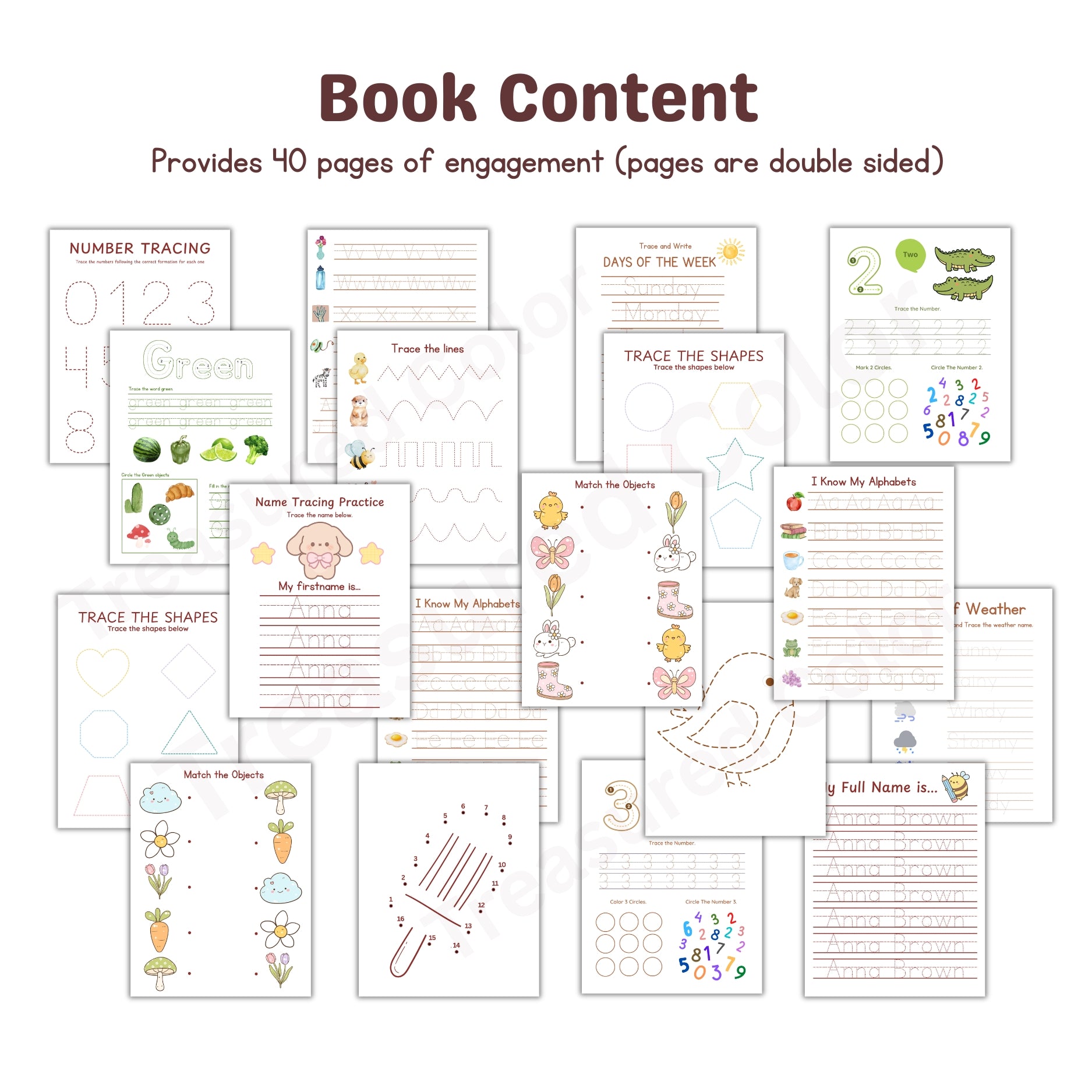 Personalized Cute Comprehensive Tracing Workbook
