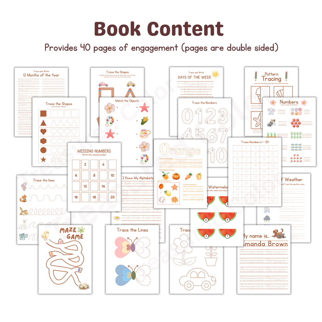 Personalized Comprehensive Tracing Workbook for Toddlers and Preschoolers