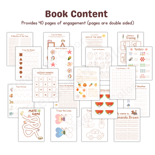 Personalized Comprehensive Tracing Workbook for Toddlers and Preschoolers