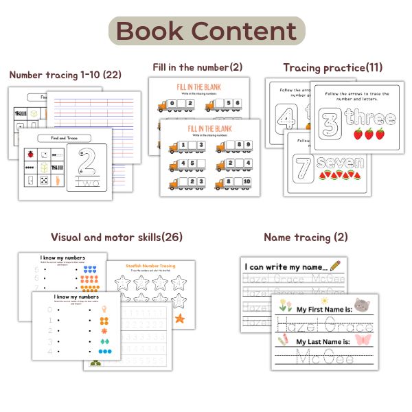 Personalized Number Tracing Workbook for Children