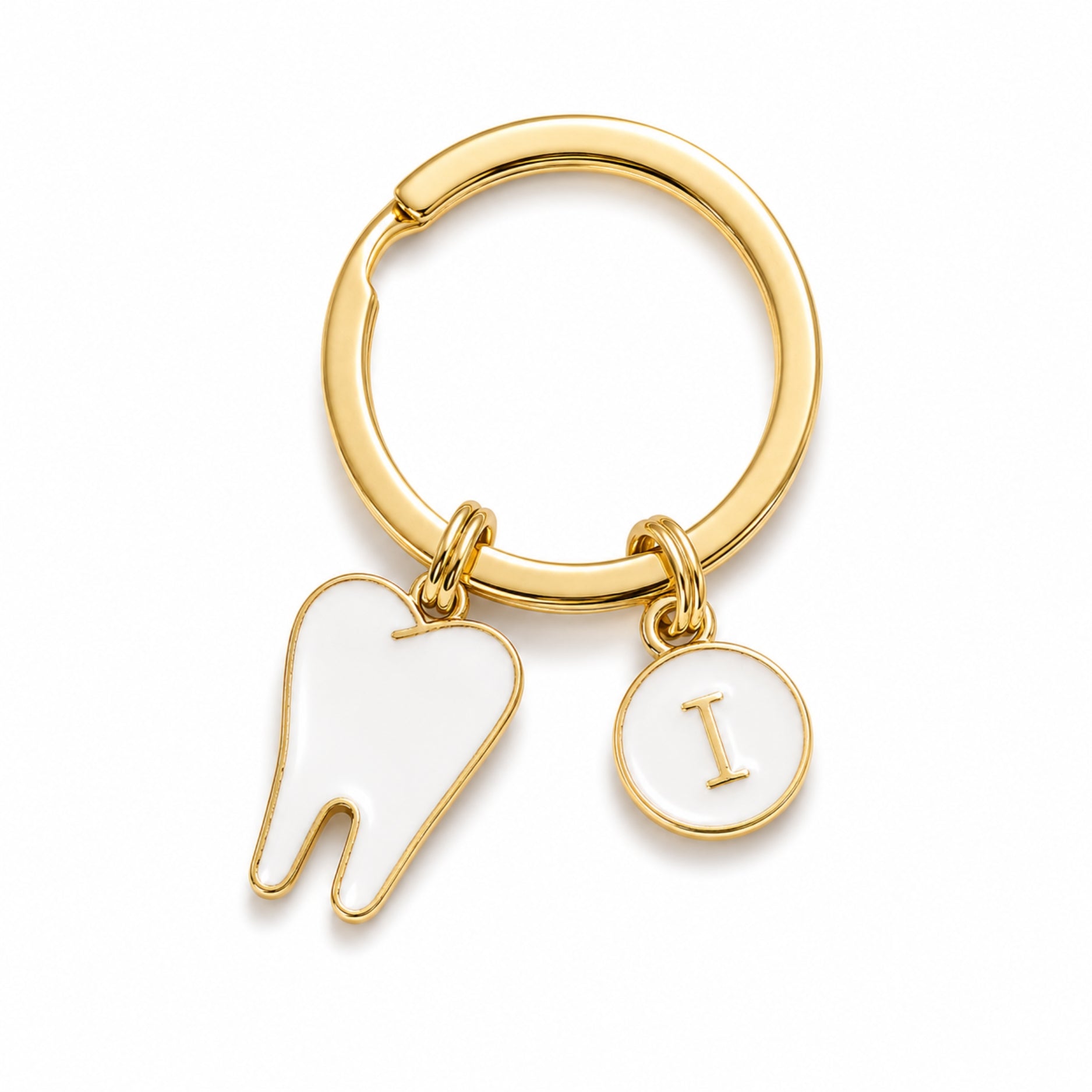 Personalized Tooth Charm Pendant Keychain