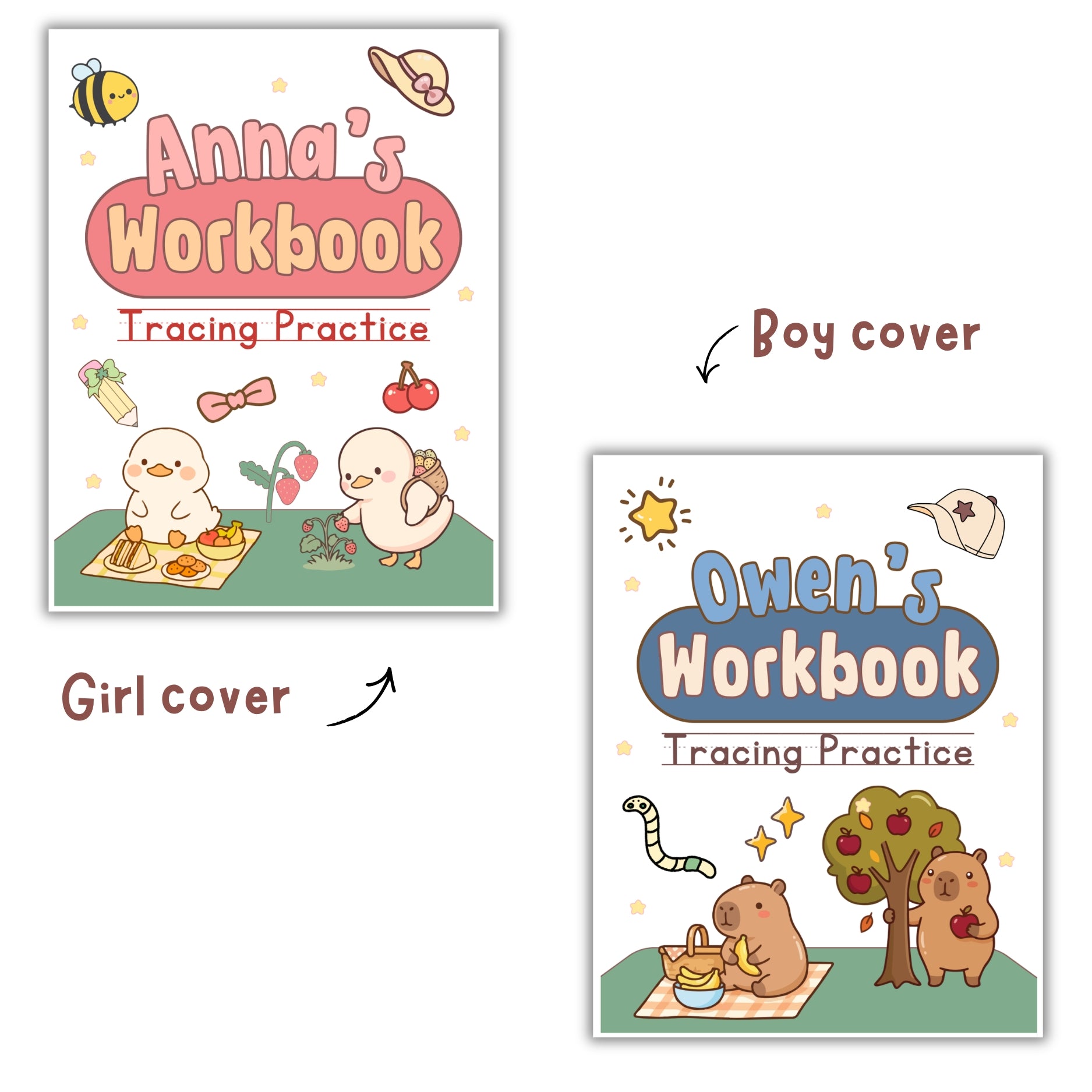 Personalized Cute Comprehensive Tracing Workbook