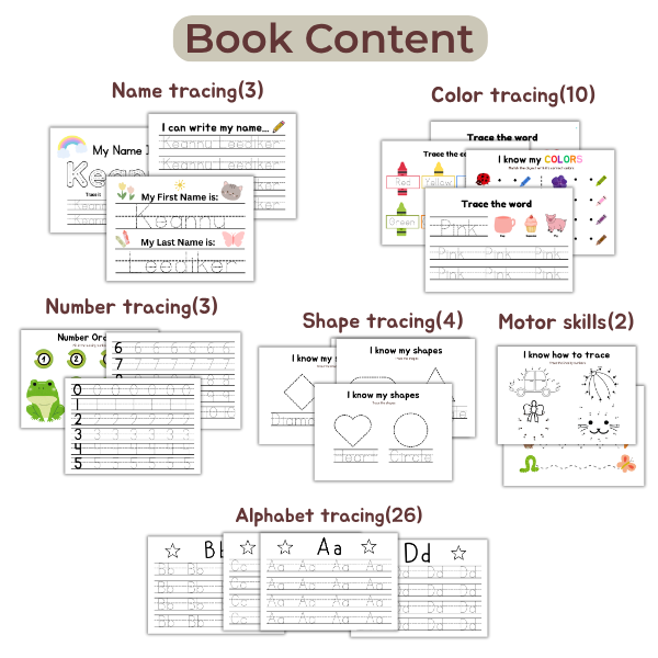 Custom Educational Tracing Workbook for Children