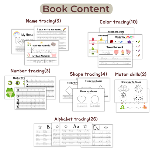 Custom Educational Tracing Workbook for Children