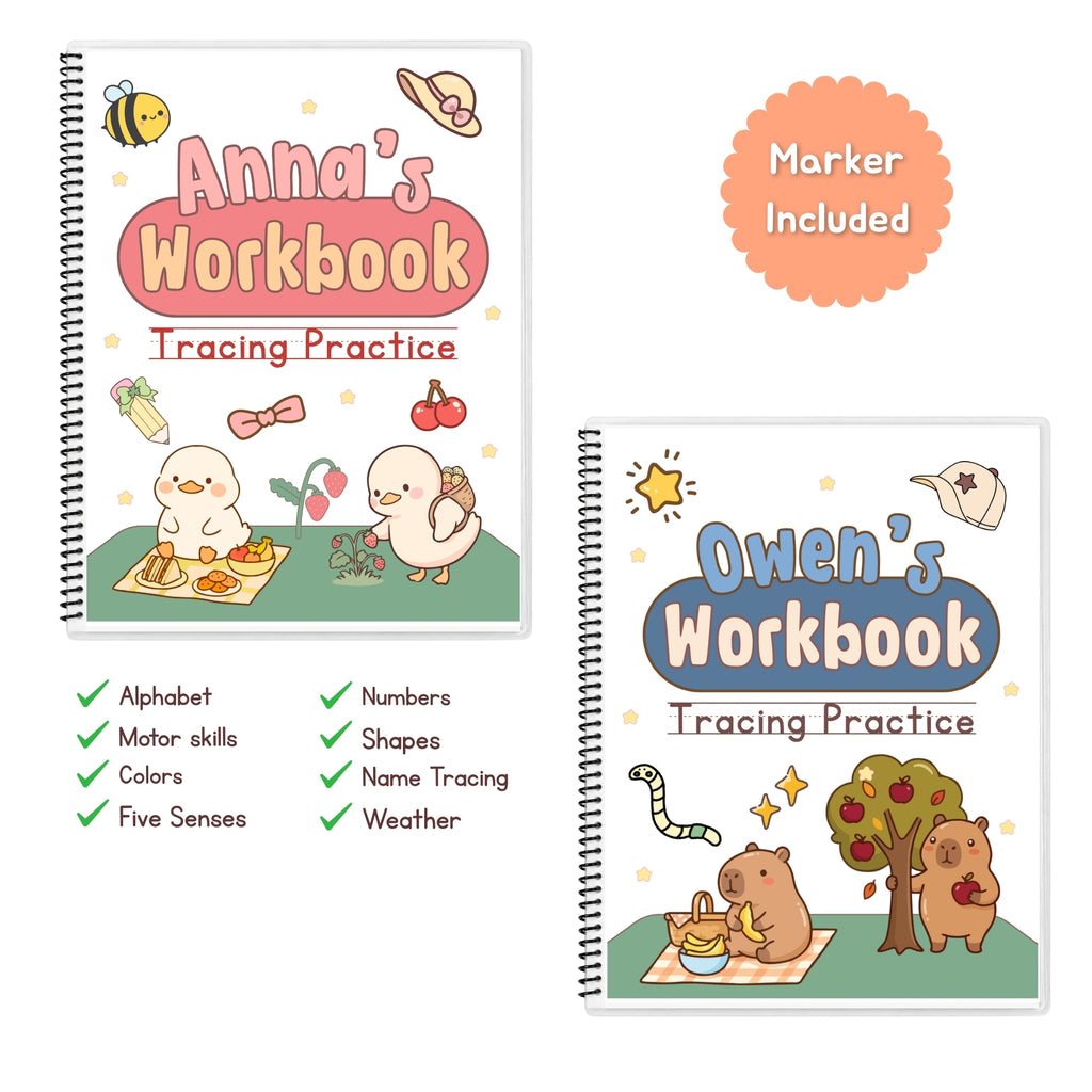 Personalized Cute Comprehensive Tracing Workbook