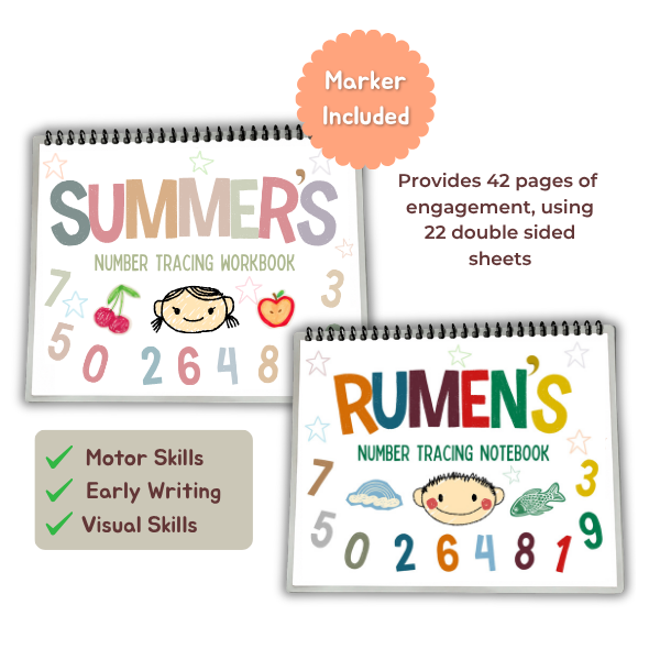 Personalized Number Tracing Workbook for Children