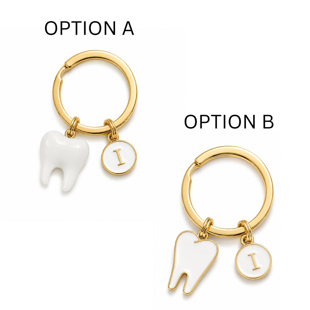 Personalized Tooth Charm Pendant Keychain