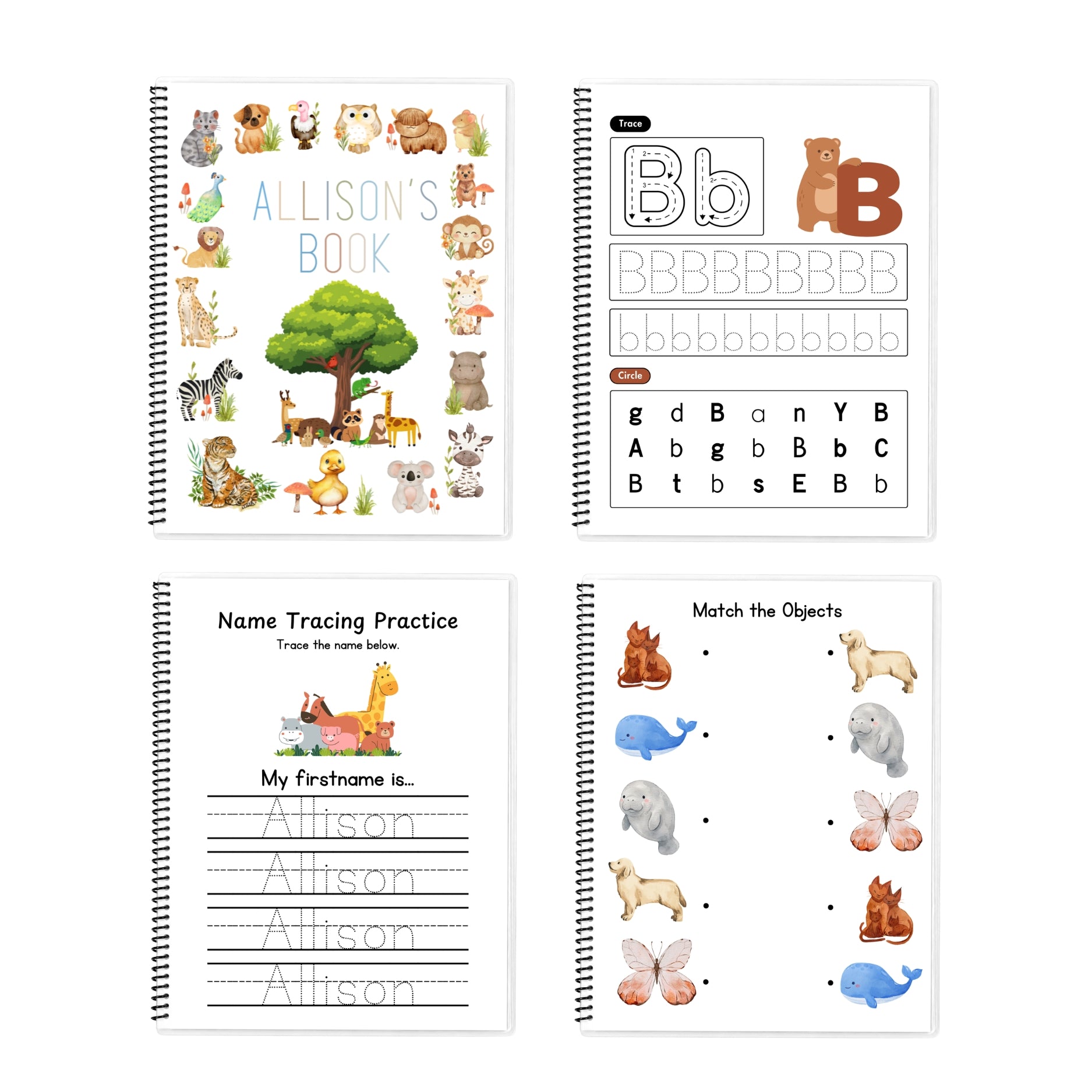 Custom Animal Alphabet Tracing Workbook